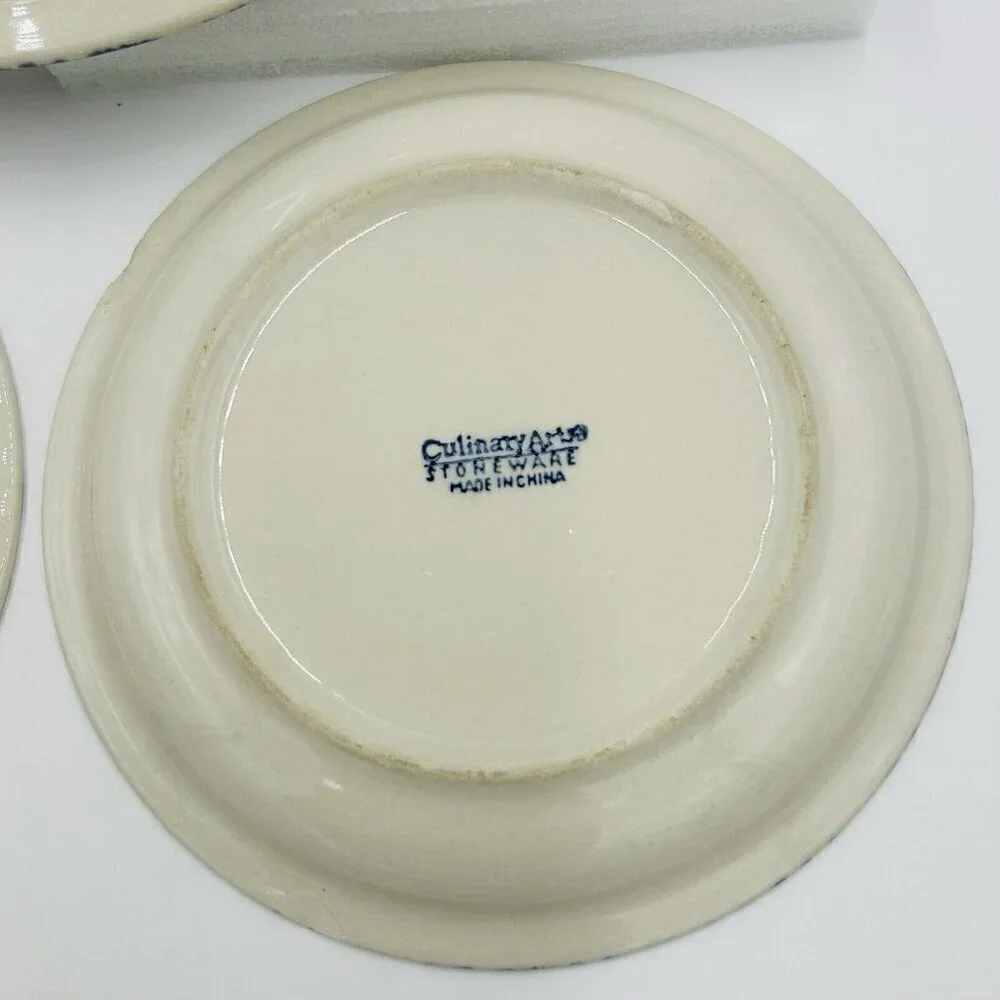 Culinary Arts Stoneware WELCOME HOME Dinner Plate and 2 Salad Plates Vintage